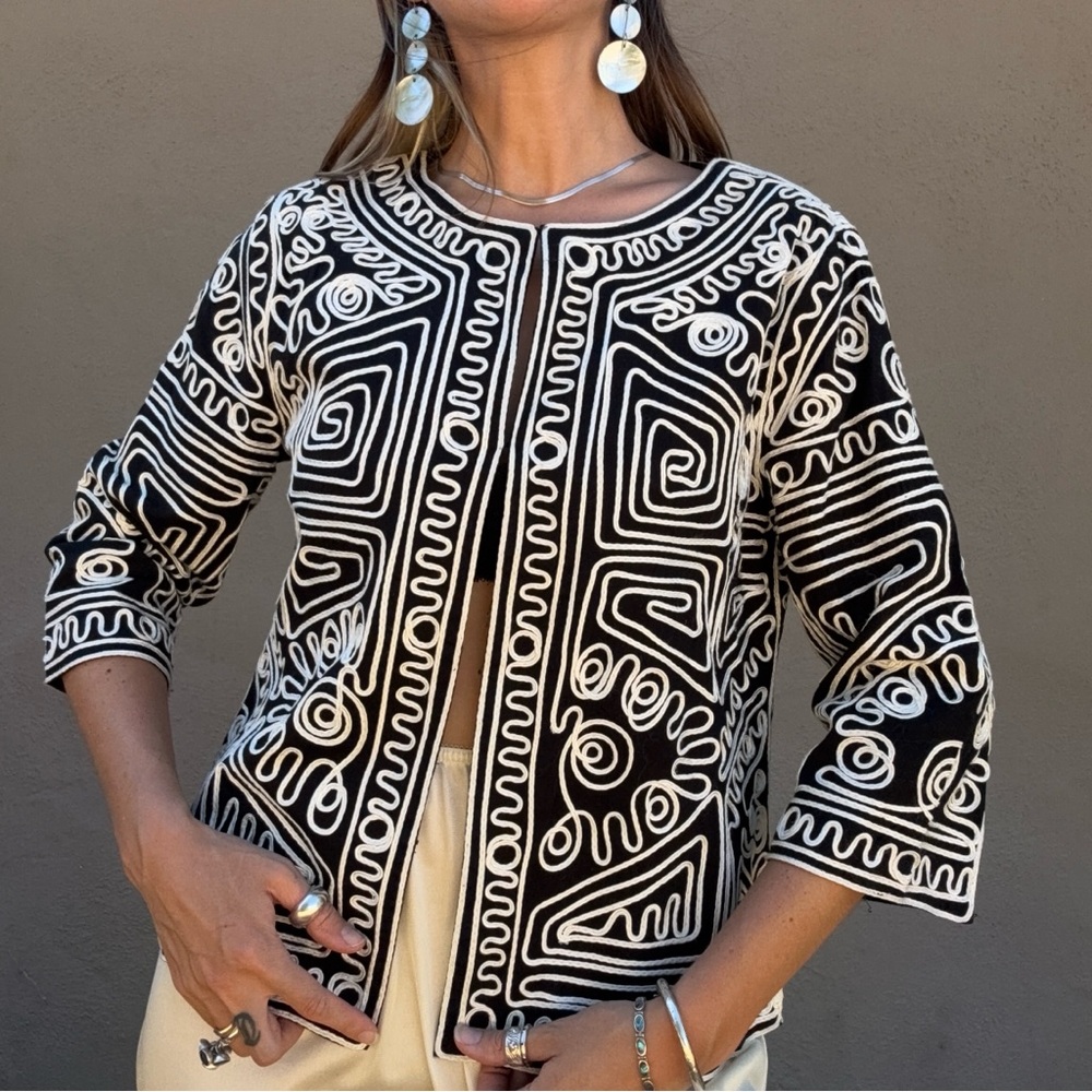 Vintage Embroidered Geometric Jacket